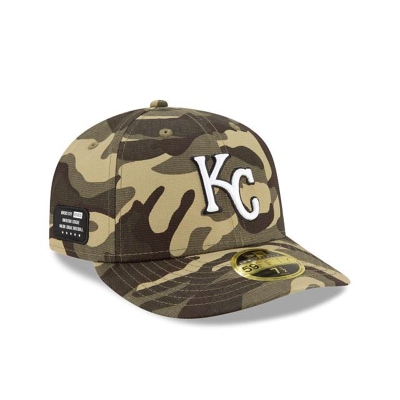 Green Kansas City Royals Hat - New Era MLB Armed Forces Weekend Low Profile 59FIFTY Fitted Caps USA5190346